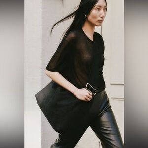 St. Agni Oversized Nubuck Satchel in black